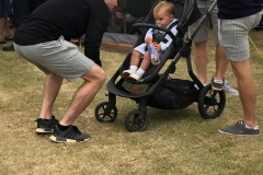 Conor admiring the youngster's dribbling skills.